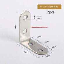 Kątowniki ze stali nierdzewnej, pogrubione wsporniki półek w kształcie litery L o kącie 90 stopni, łączniki sprzętowe do stołów, krzeseł i mebli