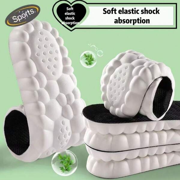 1pair Cloud Massage Technology, Stepping On , Insoles, Breathable, Sweat-Absorbing, Comfortable, Soft Sole, Can Be Cut, Stand For A Long Time Without Tired Foot Insoles