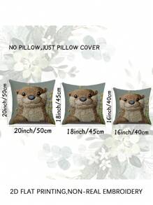 1 Stück/2 Stück moderner Felsen-Otter Muster umkehrbarer Kissenbezug, in verschiedenen Größen erhältlich, maschinenwaschbar, beidseitig super weicher Plüsch, Reißverschlussschluss, weicher Stoff Dekorationskissenbezug, geeignet für verschiedene Raumtypen - ohne Einsatz