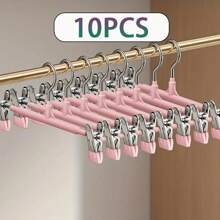 20/10/5 peças de prendedores de calças de aço inoxidável e 1 gancho para cabide de roupas, expansível, sem costura, fácil de usar, adequado para guarda-roupa e casa, ótimo para secar saias e roupas