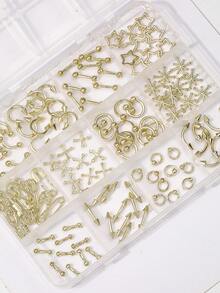 1 Packung Punk Metall Nieten & Ketten Nageldekor Set - Gothic DIY Nagelkunst Accessoires Nagelbedarf Nägel Nagelanhänger Nagelsteine