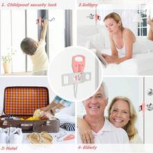 AceMining Home Security Door Locker Travel Lockdown Locks Additional Safety And Privacy Traveling Hotel Home Apartment College-Pink(1 Pack)