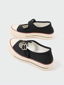 MASKERT 女士多功能时尚休闲鞋，坡跟加高橡胶鞋底，日常穿着休闲鞋，休闲鞋 - 黑色 - 查看 5