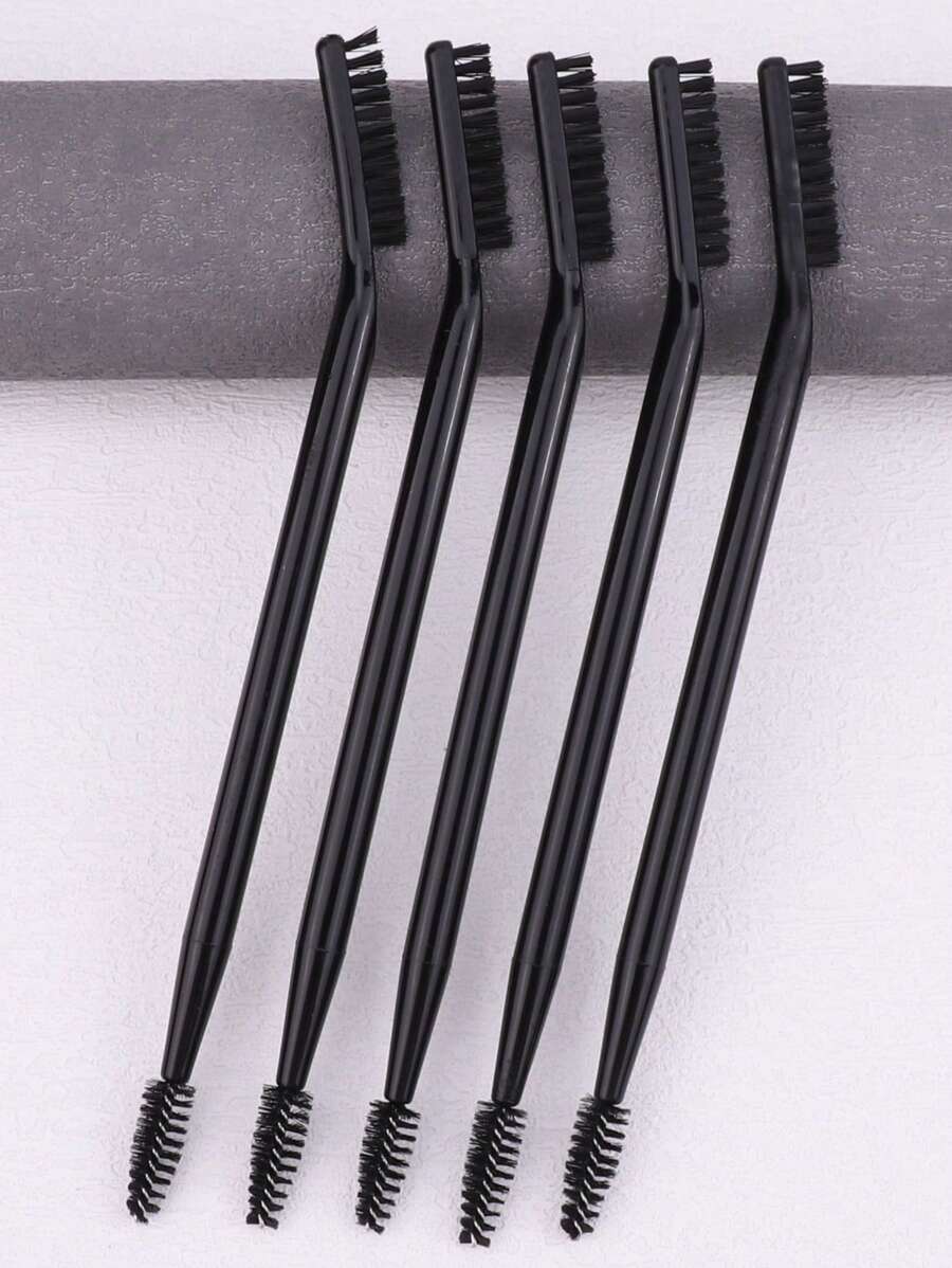 1pc Double-Headed Mascara Comb & Spiral Eyebrow Brush, Grooming Tool For Separated & Trimmed Eyebrows, Portable Beauty Makeup Brush