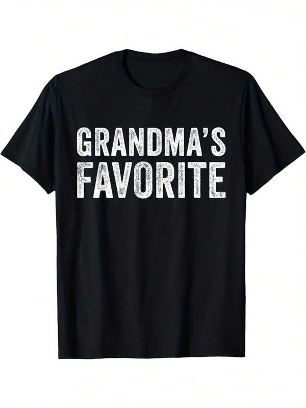 Men Plus Size Grandma'S Favorite Funny Grandparent Grandchild Vintage T-Shirt 220g Big Size L-3XL 4XL 5XL