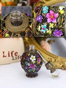 12ml Contenitori ricaricabili retrò con motivi floreali cavi, bottiglia decorativa portatile per oli essenziali, dispenser per profumo e oli essenziali da viaggio, must-have per ragazze raffinate (solo bottiglia vuota, senza profumo) + ricarica per oli essenziali