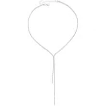 1pc Fashionable Elegant Silver Rhinestone Tassel Necklace - Silver - View 4