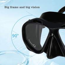 1 件专业水肺潜水面罩防水防雾成人游泳镜，大框浮潜面罩带鼻部保护，海滩必需品，海滩配件，泳池浮板 - 彩色 - 查看 7