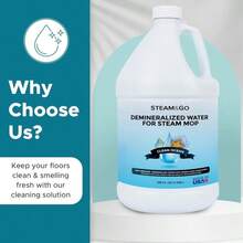Steam &Amp; Go Demineralized Water - Multisurface Cleaner, PVC-Free Ready-To-Use For Mops &Amp; Floor Steamers - Ideal For Kitchen, Bathroom, &Amp; Home Surfaces - Clean Ocean Scent - 128 Fl Oz (1 Gal)