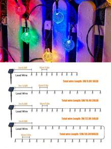 1 Set Solar Powered 100 LED Lights, 600mAh Ni-Battery, Metal & Plastic, Versatile Holiday Lighting For Wedding, Birthday, Anniversary, Graduation, Mother's Day, Camping, Thanksgiving, Valentine's Day