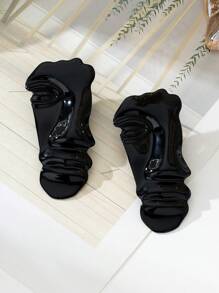 2pcs Exaggerated Fashion Creative Design Smooth Oversized Face Stud Earrings, Women's Daily Wear Jewelry