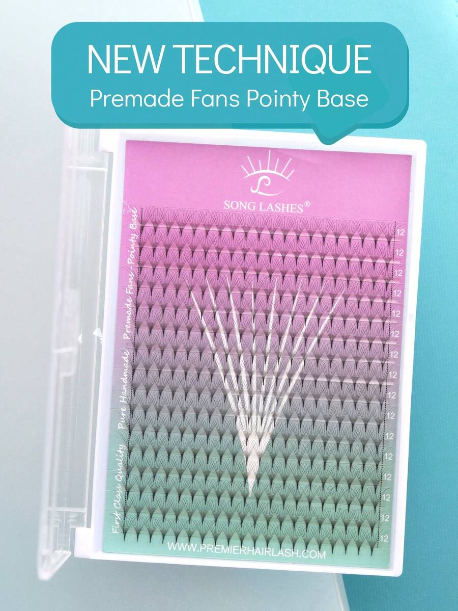 SONG LASHES Pre-Made Fan-Shaped Pointed Eyelash Extensions, 8D 0.05 Pre-Made Thick Fan-Shaped Eyelash Clusters, Eyelash Clusters, Individual Eyelashes, False Eyelashes - D - View 1