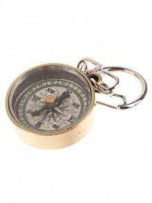 قطعة واحدة بوصلة صغيرة من سبيكة الزنك العتيقة مع سلسلة مفاتيح، بوصلة للتخييم، أداة ملاحة للمشي لحفلات السيارات، إكسسوارات للنساء، سلسلة مفاتيح للحقيبة