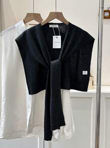 1pc Women's Solid Color Shawl Cardigan, Lightweight Spring/Autumn Shirt Collar Accessory, Suitable For Layering With Sweaters, Shirts, Scarves For Students And Office Wear