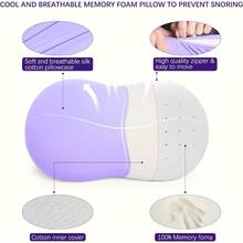Memory Foam Pillows Cervical Neck Pillows For Pain Relief Ergonomic Contour Pillow For Side Back Stomach Sleepers Purple - 紫色 - 查看 4