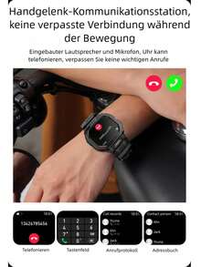 LOKMAT OCEAN GT Smartwatch, 1.75-Inch HD Screen, Bluetooth Calling, Push Message Reminders, Over 100 Sports Functions, Waterproof Outdoor Sports Watch, Flashlight Lighting Function - OCEAN GT - 查看 6