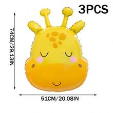 5PCS Cute Animal Head Balloons, Bear Panda Giraffe Tiger Lion Balloons For Birthday Party Decoration And Theme Party, Balloon Garland Decoration, Background Wall Decoration, Creative Gifts - Multicolor - View 10