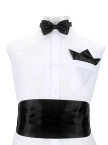 3 Pieces Men's Self-Tie Bow Tie, Cummerbund & Pocket Square Set | Formal Wedding Tuxedo Accessories For Groom & Groomsmen. Fall, Autumn, Halloween Autumn-Winter Accessories,Suitable For Teens, Youth,Men,Casual, Outdoor, Athletic, Vacation, Graduation Gifts, Birthday, Daily Wear Halloween, Casual, Business, Street, Boho, Western, Outdoor, Gift For Men, Husband, Boyfriend, Father, Dad, Christmas
