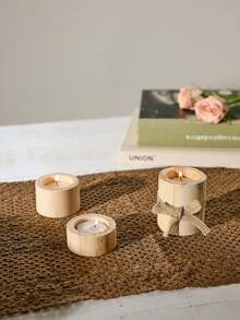 Cirelle 1/3 Stück Holz Teelichthalter, Holz Opfer Teelichthalter, geeignet für Hochzeit Geburtstag Tischmitte, geeignet für Tischblumentöpfe, geeignet für rustikale Tischmitte Heimdekoration (Kerzen nicht enthalten) Geschenke Abschluss, Neujahr, Weihnachten, Valentinstag, Rama Tischdekoration, Familien Essen, Hochzeitsdekoration, Hochwertiges Hotelbedarf, Einweihungsgeschenk, Sommer Heimdekoration - Verschiedenfarbig - Übersicht 3
