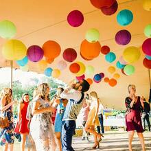 3/5/30 件混色纸灯笼 20 厘米，婚礼生日庭院乔迁派对，装饰性挂饰，彩色纸灯笼可用作灯罩和浪漫装饰，适合节日庆典，家居氛围装饰（不含灯） - 彩色 - 查看 4