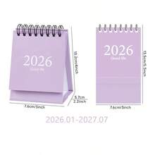 1PC Mini Desk Calendars From Jan. 2026 - Jul. 2027 Pocket Calendar, Standing Flip Steel Coil Yearly Daily Schedule Business Planner (6 Colors, Mini Size) - Single Piece - View 9