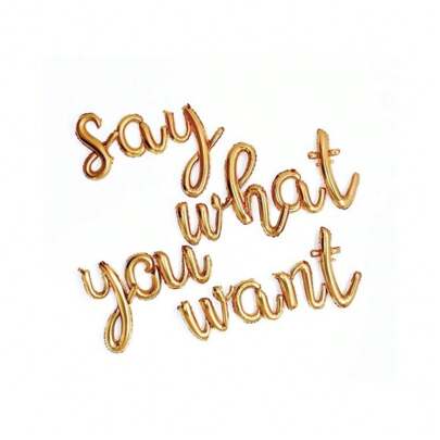 16" Script Cursive Foil Letters Numbers Symbols Foil Balloons Parties Party Decorations Customize Your Phrase Words Happy Birthday BannerDefault Golden Balloon