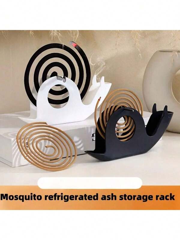 1/2 pièces Support de spirale anti-moustique et anti-escargot à la mode Cendrier intégré et plat pour spirale anti-moustique, résistant à la chaleur et ignifuge, sans désordre au sol, décoration portable pour la maison Design mignon d'escargot, convient pour la chambre, le salon, le bureau, la salle de bain, etc.
