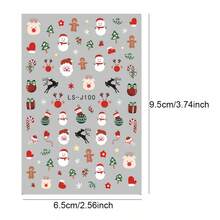 1 pezzo/2 pezzi/4 pezzi Questi adesivi per unghie in stile INS presentano una varietà di motivi natalizi affascinanti, tra cui renne, Babbo Natale, campanelle e alberi di Natale. I disegni carini e vivaci catturano perfettamente l'essenza del periodo natalizio.