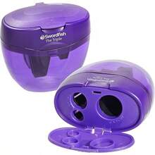 Swordfish 'The Triple' Three Hole Pencil Sharpener With Mess-Free Canister [Pack Of 1] 8-16 Mm [40228s], Purple - 紫色 - 查看 10