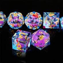 树脂蝴蝶镶嵌角色扮演游戏骰子，沉浸式桌面游戏体验的理想选择