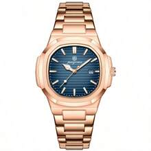 Luxury Men's Quartz Watch With Luminous Hands And Calendar, 30M Waterproof Business Style Timepiece*