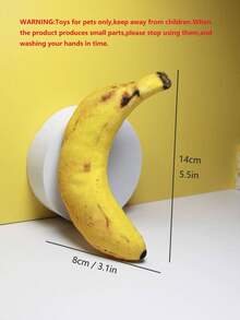 1pc Realistic Plush Banana Pet Toy With Sound, Suitable For Cats And Dogs, Can Be Used For Companionship And Play - Yellow - View 7