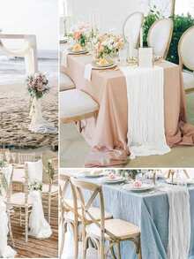7 Packs Cheesecloth Table Gauze Table Napkins Runner 10ft Boho Gauze Table Runner 35x118 Inch Rustic Cheese Cloth Sheer Table Runner For Wedding Bridal Shower Birthday Party Decorations - Multicolor - View 8