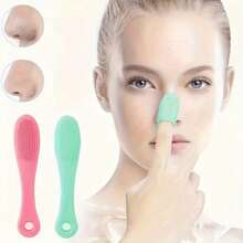 1PC Soft Silicone Nose Brush, Clean The Face, Remove Blackheads, Clean The Nose, Exfoliate, Wash The Face Brush, Easy To Carry For Travel - 1PC-multiple Colors - View 1