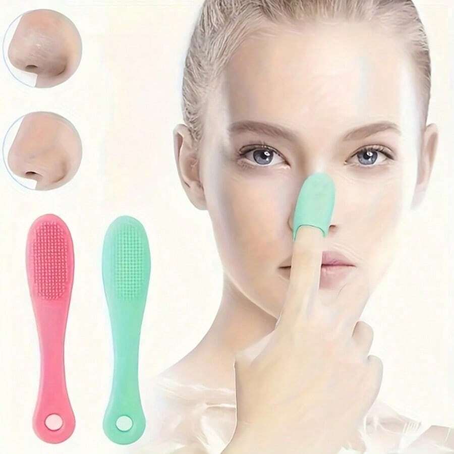 1PC Soft Silicone Nose Brush, Clean The Face, Remove Blackheads, Clean The Nose, Exfoliate, Wash The Face Brush, Easy To Carry For Travel - 1PC-multiple Colors - View 1