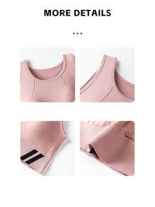 Women's Solid Color Elastic Breathable Racerback Sports Bra For Running, Yoga, Fitness