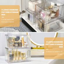 2Packs Acrylic Organizers Bin With Handle, Clear Bathroom Makeup Organizer And Storage, Stackable Organizer Drawers For Vanity, Bathroom, Pantry, Kitchen Cabinets, Makeup, Medicine Organization - 2Pcs Acrylic Organizers With Handle - 查看 8