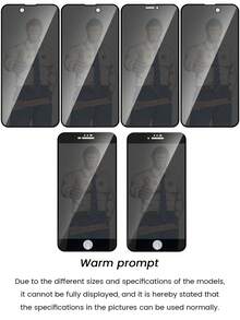 1 pieza Protector de pantalla de vidrio templado 9H, antiespía, antiestático, antirreflejo, sin burbujas, sensible al tacto, resistente a los arañazos y a las huellas dactilares, para iPhone 16/16 Pro/16 Promax/16 Plus/15 Pro/15 Pro Max/15 Plus/14 Pro/14 Pro Max/14 Plus/13 Mini/13 Pro/13 Max/12