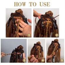 Dreadlock Extensions 20 Strands Boho Style Crochet Hair Dreads Synthetic Single Ended Hippie Loc Hair Extensions Handmade Crochet Braids For Women & Men - 漸變金色 - 查看 7