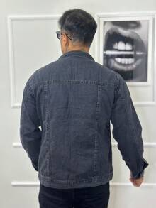 Men's Denim Jacket - 黑色石洗 - 查看 3