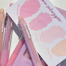 4 件/1 套 12 色闪光荧光笔荧光笔荧光凝胶笔斜头记号笔粉色和可爱荧光笔返校学校办公文具下划线突出显示宽彩色彩绘文具学校用品 - 套裝 - 查看 2