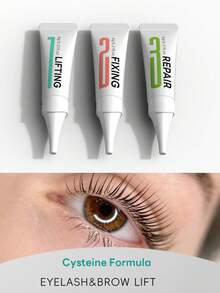 BLACKWINGS 3pcs Set: 6g Eyelash Perming Solution, Silicone Eyelash Curler, Eyelash Lift Rod, Makeup Beauty Tools, Reusable Eyelash Lift Pads - White - View 2