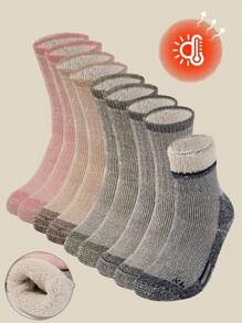 5 Pairs Merino Wool Outdoor Hiking Skiing Children's Socks, Thick & Warm, Suitable For 4-14 Years Old Kids Outdoor Hiking, Travel And Daily Wear