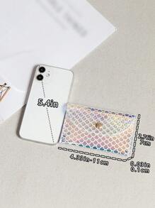 透明彩色全息星星PVC彩虹色五角星可变可爱零钱包女士钱包迷你钱包钱包卡包