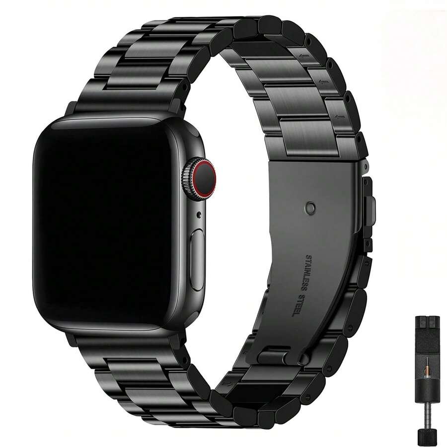 Correa de metal compatible con Apple Watch de 49mm, 46mm, 45mm, 44mm, 42mm, 41mm, 40mm, 38mm para hombres y mujeres, correa de acero inoxidable para empresas para bandas de Apple Watch Ultra 2, SE, Ultra Series 10 9 8 7 6 5 4 3 2 1