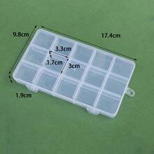 可調節的透明塑料珠寶盒,19個隔間適用於珠子,耳環和長方形珠寶 - 無色 - 查看 13