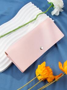Fashionable Pink Luxury Women's PU Leather Soft Buckle Eyeglass Case With Cleaning Cloth, Customized Logo Eyewear Packaging Box