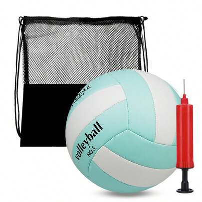 3pcs Volleyball Set (Volleyball + Air Pump + Storage Bag), Outdoor Training Beach Volleyball - Official Size 5 - Comfortable Feel, Durable - Suitable For Beginners Or Sports Enthusiasts