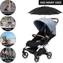 Stroller Umbrella With Adjustable Universal Clamp,Clip On Umbrella With Clip On UPF 50+ Great For Pushchair,Strollers,Beach Chair - Multicolor - View 2
