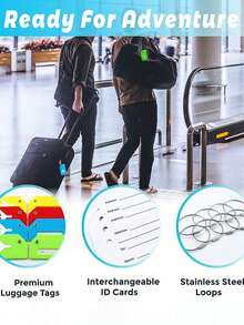 2Pcs/Set Luggage Straps Set Adjustable Belts,Packing Belt Luggage Tie,Rope Suitcase Strap Fixed Strap,And Silicone Luggage Tags,Luggage Handbag Travel Suitcase Tags ,With Name ID Card, Suitable For All Types Of Bags & Suitcases, Suitcase Accessories, Travel Stuff,Suitable For Home, Office And School,Traveling, Business Trip,There Are Eight Colors To Choose From Bag For School School Accessories School Stuff